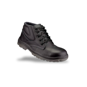 Botin negro cuero flor