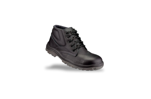 Botin negro cuero flor