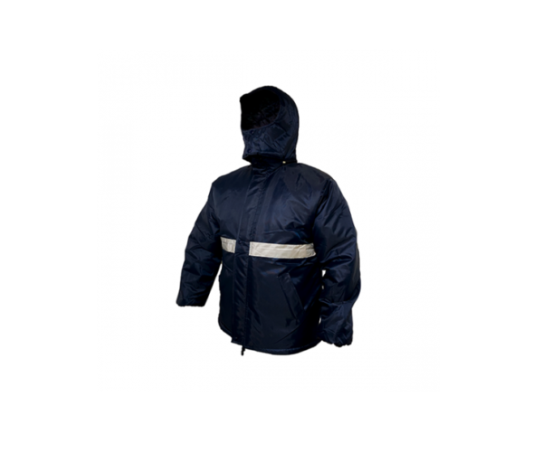 Campera azul trucker con reflectivo