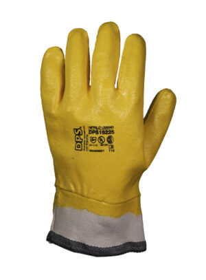 Guante nitrilo amarillo puño lona